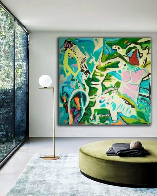 Na prodej 🤗 Zahození | 150x150cm Zahodila co nepotřebuje, nechala ležet. A v tom prostém okamžiku, našla ticho a klid.