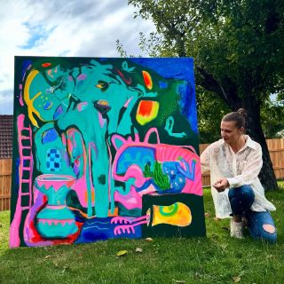 Divoká zahrada | Wild garden, 150x150 cm #acrylic #acrylicpainting #abstractpaintingart #abstractart